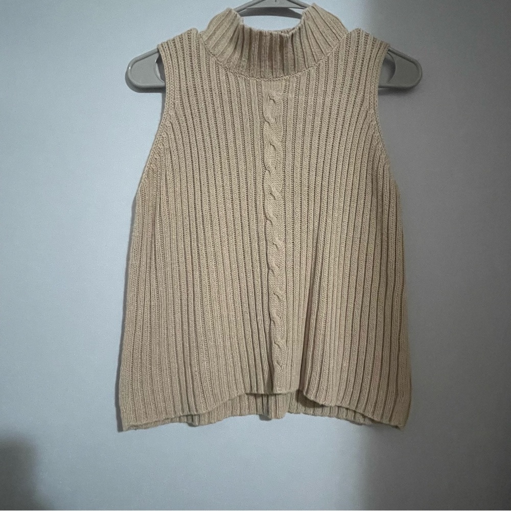 Bagatelle Women’s Beige Knitted Mock Neck